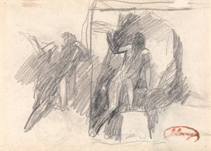 Two Sketches of a Half-Kneeling Figure